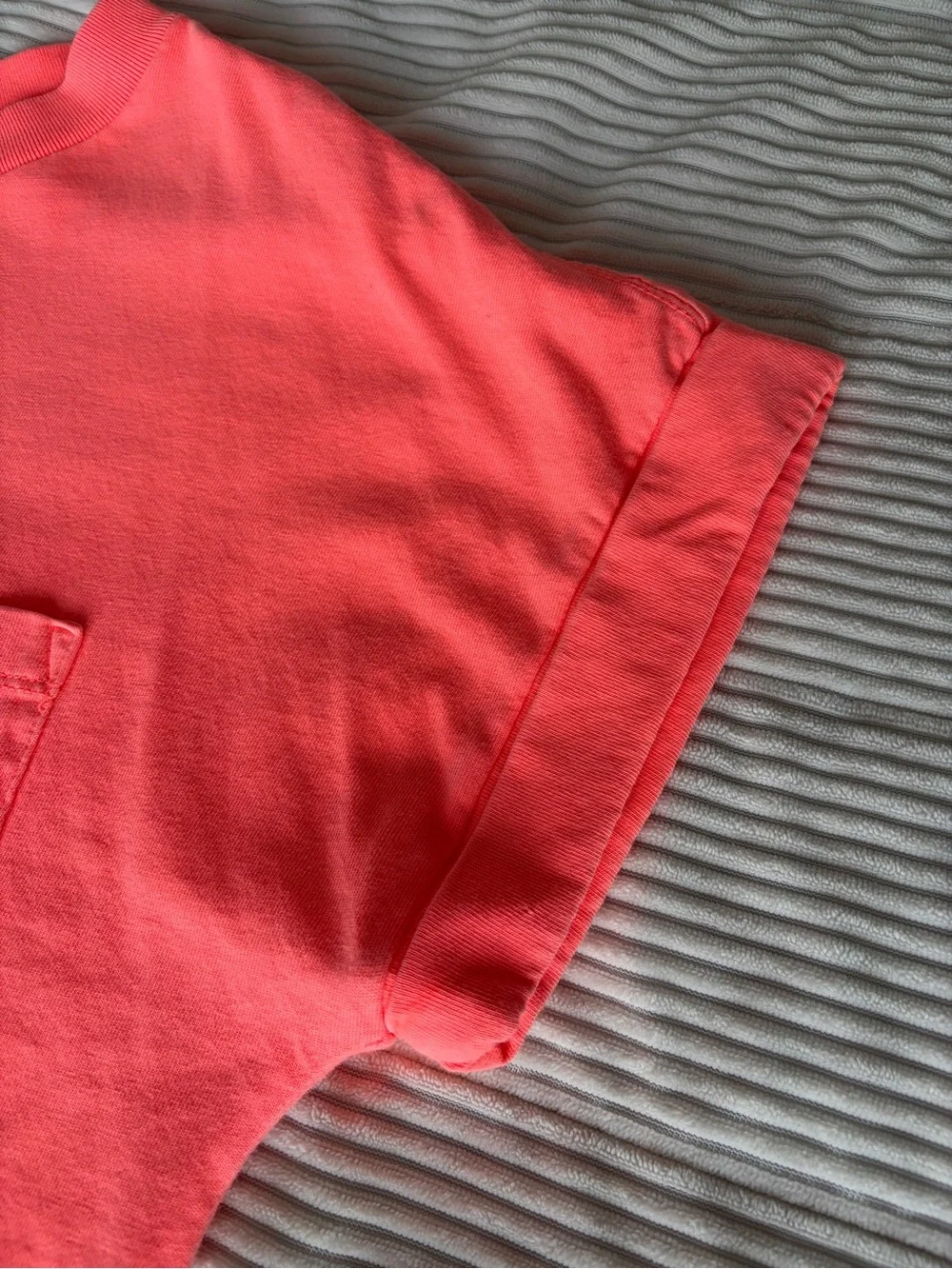 GAP Women Neon Coral T Shirt Dress Short Sleeve Pocket Casual Mini, Size XS